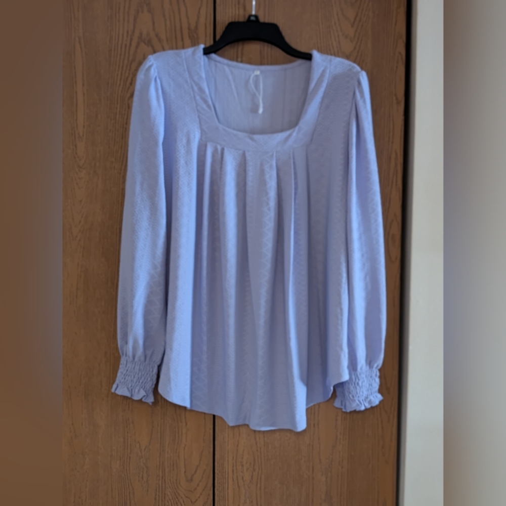 Elegant Lilac Square Neck Babydoll Top 🎩